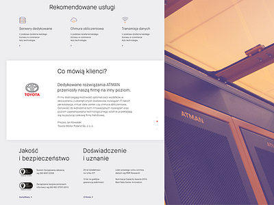 ATMAN solutions interface landing page product service ui ux web design