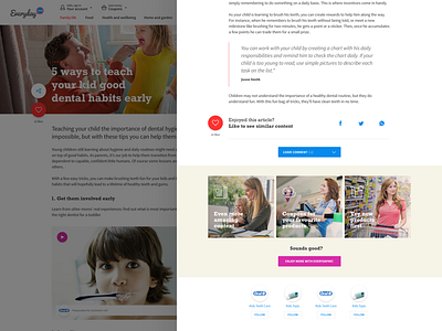 Article page article design text ui ux