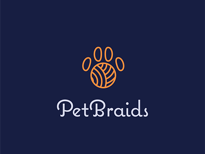 PetBraids ball dog logo paracord paw pet thread