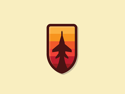 The Take Off 70s badge logo mig 29 space