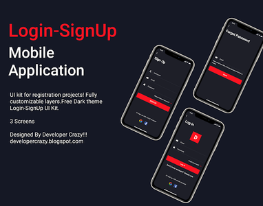 Login-Signup Mobile Application Dark UI by Developer Crazy on Dribbble