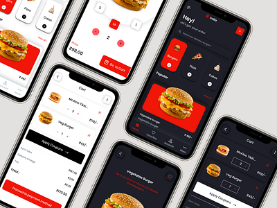 Food App UI kit Dark and Light app ui dark ui kit developer crazy food app food app dark theme food app design food app ui food application food dark