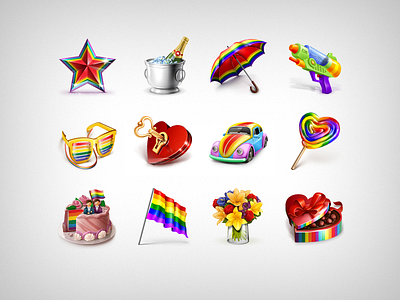 Rainbow Gifts dating flirty gift icon icons photoshop rainbow set social