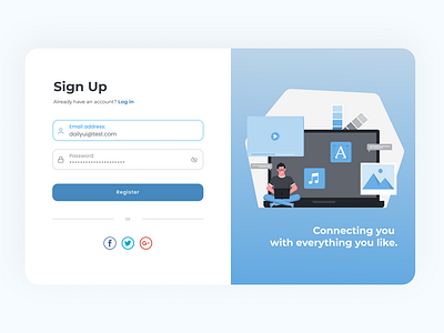 Sign Up UI Design | Daily UI 001