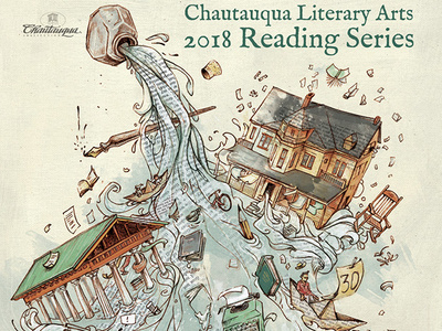Chautauqua Poster art hand drawn illustration literary painted poster poster art reading water writing