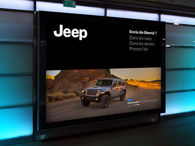 Jeep - Poster for the new Wrangler Hybride automotive design brand strategy poster art print design