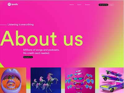 Spotify Website - About Page Redesign webdesign
