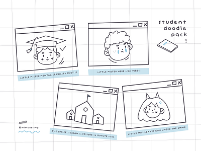 learning app: doodles animation app design branding characters design doodle education graphic design illustration ui