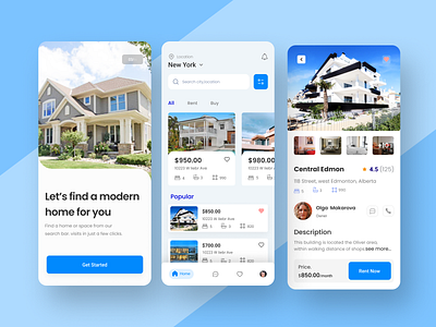 Real Estate App Concept apartment clean design home home rent housing innovation minimal minimalist mobile penthouse product properties property real estate ux