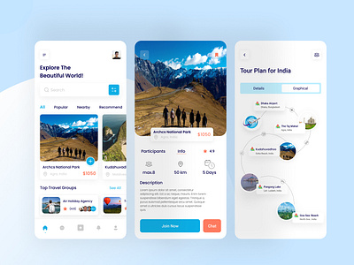 Travel App UI design..