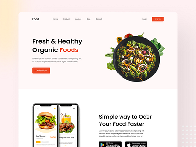 Food Delivery Landing Page 🍕 animation chicken clean ui delivery food food delivery food delivery landing page food delivery service food landing page food website illustration online food popular shot restaurant resturant landing page ui ui design uiux ux website design