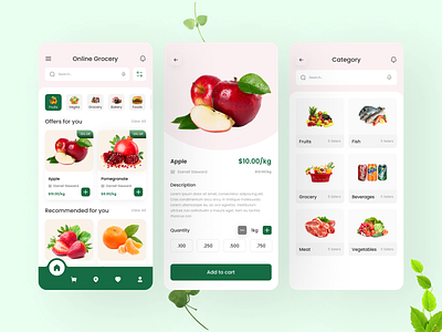App for online grocery order. catalog delivery delivery app delivery food filter grocery app interface ios mobil app online grocery orders products ui uiux ux