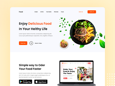 Fudo - Food Delivery Landing Page 🍕 animation chicken clean ui delivery fastest food delivery website food food delivery food delivery landing page food delivery service food landing page food website online food online food delivery popular shot restaurant resturant landing page ui ui design ux website design