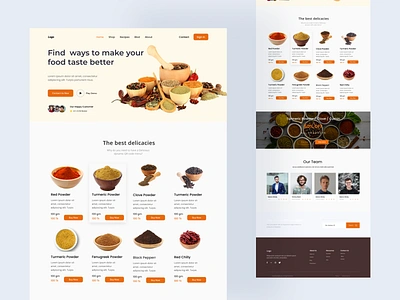 Spices Website - Concept Design blackpepper brand design branding clean ui food logo minimal design modern website spice spicewebsite ui ui design uiux uiux design website website concept website design