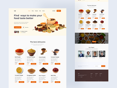 Spices Website - Concept Design