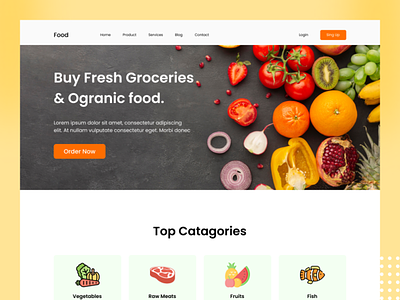 Grocery shop Website UI ecommerce food website grocery grocery shop marketing minimal organic shop website trendy design ui ui design ux web design website