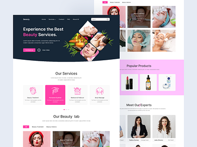 Beauty Treatment Landing Page beauty beauty product branding cosmetics design hair hairdresser makeup manicure massage salon beauty skincare spa therapy treatment ui uiux