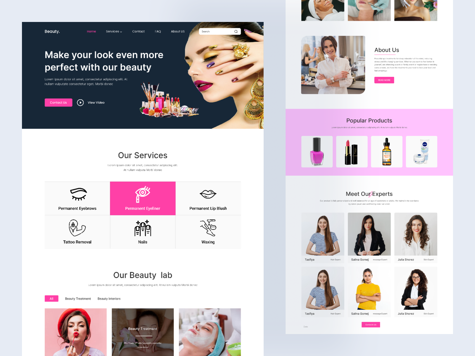 Beauty Treatment Landing Page by Mahmudul Hasan on Dribbble