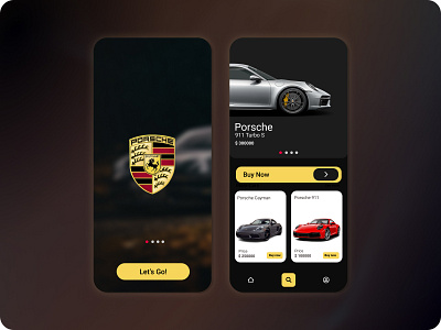 Porsche App UI app branding design graphic design illustration logo typography ui ux vector