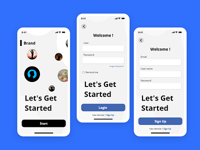 Sign Up/In UI app design illustration ui ui designer ui desinger ux web