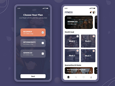 Fitness App app design ui ui designer ui desinger uidesign ux