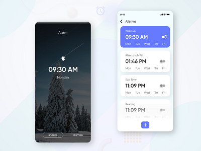 Alarm App app design illustration ui ui design ui designer ui desinger uidesign uidesign graphic design ux