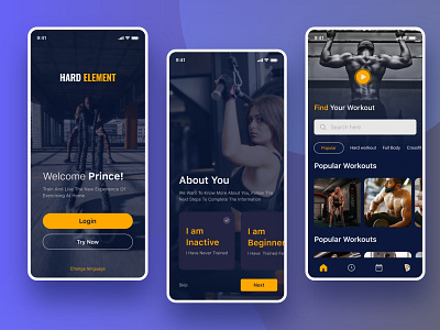 Workout App app branding design illustration logo ui ui designer ui desinger ux web