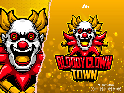Bloody Clown Town ESPORTS Logo branding cartoon logo design esports logo gaming logo gaming logo design illustration jokerlgoo jokermascot logo mascot twitch logo twith ui