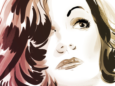 Greta Garbo art artwork christopher king film greta garbo illustration portrait wingsart