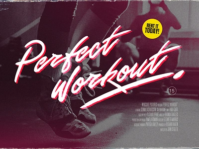 Perfect Workout - 80s Inspired Script Font 1980s font 80s 80s vhs brush font grunge hand made font last dance paint spills painted font retro font retro style script font underlines vcr video video font vintage font wingsart