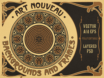 Art Nouveau Backgrounds And Frames - Vector Assets for Designers