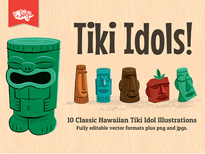 Tiki Idols! design tools designs hawaii hawaiian icons stock illustrations tiki tiki idols vector