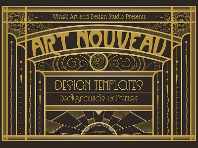 Art Nouveau Backgrounds And Frames - Free Trial antique art deco art nouveau classic creativemarket free trial graphics vintage wingsart