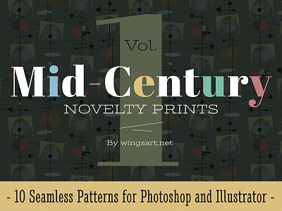 Mid Century Prints and Patterns 1950s 50s mid century patterns prints retro vintage wingsart