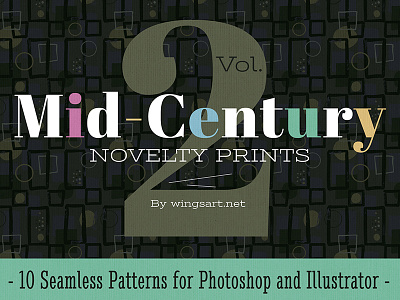 Mid-Century Prints and Patterns Vol 2 1950s 50s mid century patterns prints retro vintage wingsart