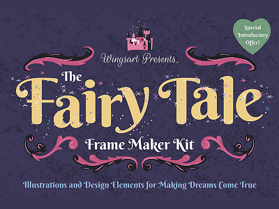 The Fairy Tale Frame Maker Kit by Wingsart christmas creative market decorative disney fairy tales frames frozen illustrations new year valentines vectors wingsart