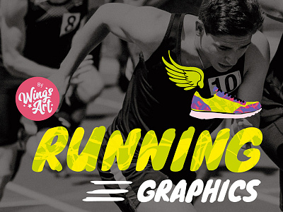 The Running Graphics and Logos Pack by Wing's Art creative market fitness gym health run runner running sport templates wingsart