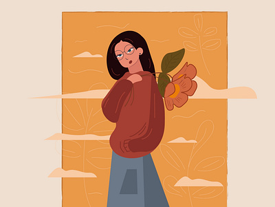 Flower Girl design graphic design icon illustration vector