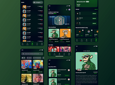 NFTs Market Place animation app design icon nft typography ui