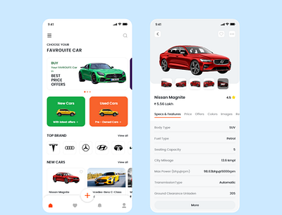 Cars Mobile App UI app car design icon ui uiux