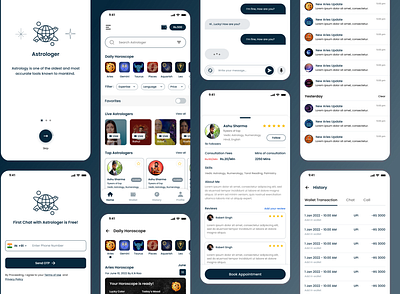 Astrologer Project app design icon typography ui ux