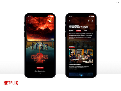 🍿 Redesign Promotional View 🍿 design mobile ui netflix redesign refonte stranger things ui design