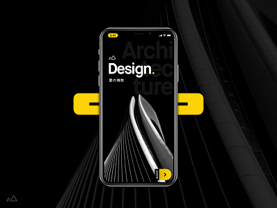 💛 Yellow Touch 💛 architecture black dark iphone ui design yellow