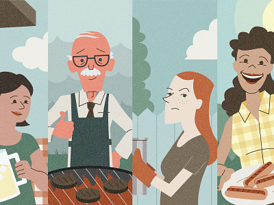 Advertising BBQ barbecue illustration summer vector