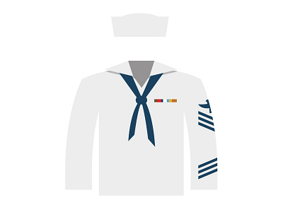 Navy Uniform hat military shirt vector