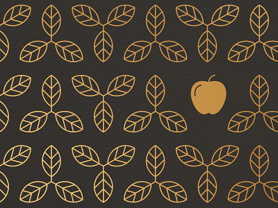 Apple and Leaf Pattern apple fruit gold pattern