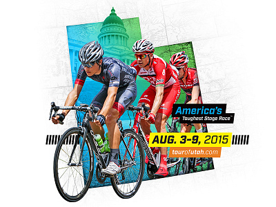 Tour of Utah Advertising Graphic with Utah Capitol bicycle capitol cycling race tour utah