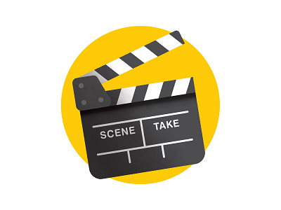 Clapperboard clapper film movie theater yellow