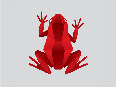 Geometric Frog amphibian red toad vector