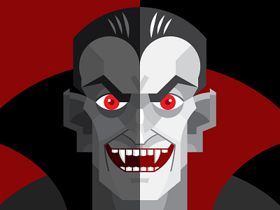 Dracula black fangs halloween illustrator monster red vampire